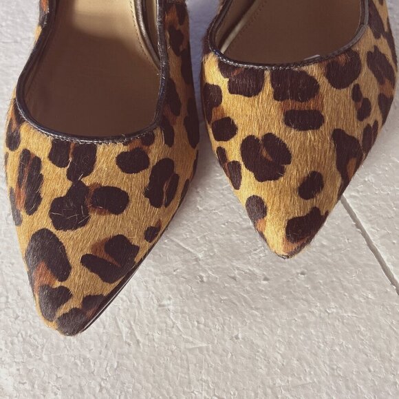 Antonio Melani SZ9 Leopard calf hair leather heels Chic Old Money Timeless - Picture 6 of 10